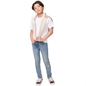 Abercrombie Kids Boys Super Skinny Ripped Jeans in Light Wash